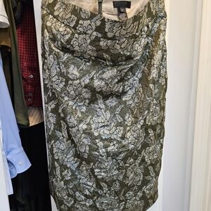 J. Crew Metallic Floral Skirt